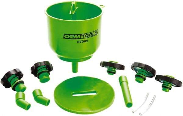 OEM Tools - 16 oz Capacity Plastic Funnel Set - Green - Benchmark Tooling