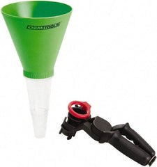 OEM Tools - 16 oz Capacity Plastic Funnel with Clamp - 3-3/4" Straight Spout, Green & Clear - Benchmark Tooling