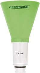 OEM Tools - 16 oz Capacity Plastic Funnel - 5" Mouth OD, 3-3/4" Straight Spout, Green & Clear - Benchmark Tooling