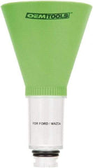 OEM Tools - 16 oz Capacity Plastic Funnel - 5" Mouth OD, 3-3/4" Straight Spout, Green & Clear - Benchmark Tooling