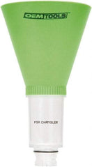 OEM Tools - 16 oz Capacity Plastic Funnel - 5" Mouth OD, 3-3/4" Straight Spout, Green & Clear - Benchmark Tooling