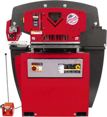 Edwards Manufacturing - 11-3/4" Throat Depth, 110 Ton Punch Pressure, 1-3/8" in 1" Punch Capacity Ironworker - 7-1/2 hp, 3 Phase, 230 Volts, 57-1/4" Wide x 66-1/16" High x 42-3/8" Deep - Benchmark Tooling