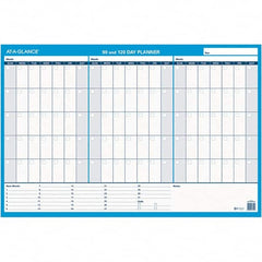 AT-A-GLANCE - 1 Sheet, 36 x 24", Erasable Wall Calendar - White & Blue - Benchmark Tooling