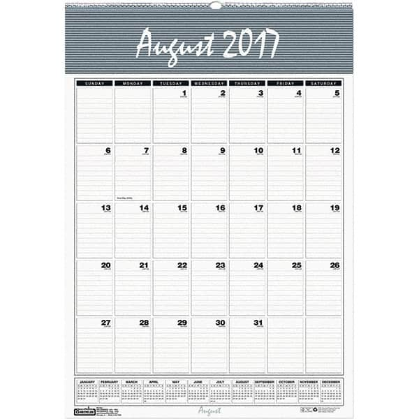 House of Doolittle - 12 Sheet, 15-1/2 x 22", Wall Calendar - Blue & Gray - Benchmark Tooling