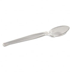 Dixie - Plastic Cutlery, Heavyweight Teaspoon, Crystal Clear, 6", 1000/Carton - Benchmark Tooling