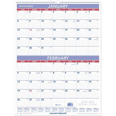 AT-A-GLANCE - 6 Sheet, 22 x 29", Wall Calendar - Blue & White - Benchmark Tooling