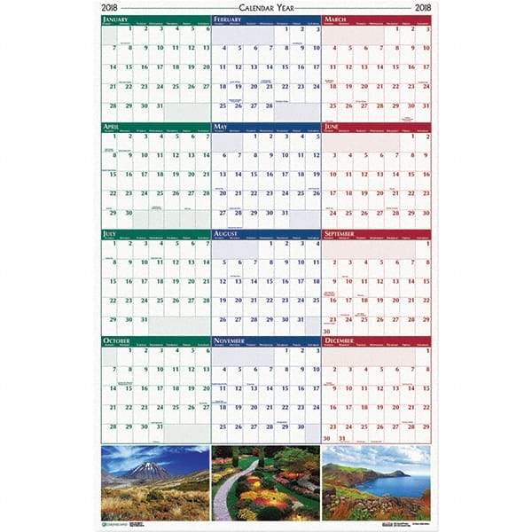 House of Doolittle - 1 Sheet, 24 x 37", Erasable Wall Calendar - Earthscapes Nature - Benchmark Tooling