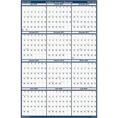 House of Doolittle - 1 Sheet, 24 x 37", Erasable Wall Calendar - Blue & Gray - Benchmark Tooling