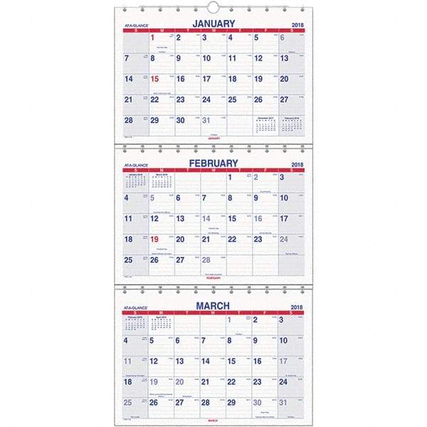 AT-A-GLANCE - 8 Sheet, 12 x 16-1/2", Wall Calendar - Benchmark Tooling