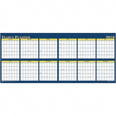 House of Doolittle - 1 Sheet, 60 x 26", Erasable Wall Planner - Yellow & Blue - Benchmark Tooling