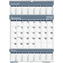 House of Doolittle - 12 Sheet, 12 x 17", Wall Calendar - Blue & Gray - Benchmark Tooling