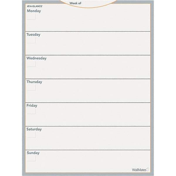 AT-A-GLANCE - 52 Sheet, 18 x 24", Erasable Wall Calendar - Gray, White & Orange - Benchmark Tooling