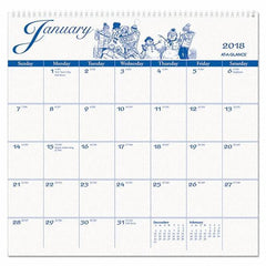 AT-A-GLANCE - 12 Sheet, 12 x 11-3/4", Wall Calendar - White - Benchmark Tooling