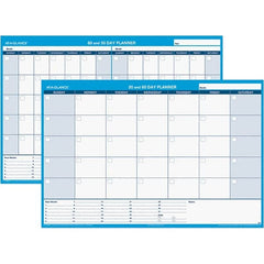 AT-A-GLANCE - 1 Sheet, 48 x 32", Erasable Wall Calendar - White & Blue - Benchmark Tooling