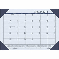 House of Doolittle - 12 Sheet, 22 x 17", Desk Pad Calendar - Ocean Blue - Benchmark Tooling