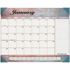 AT-A-GLANCE - 12 Sheet, 22 x 17", Desk Pad Calendar - Marble Burgundy - Benchmark Tooling