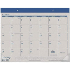 AT-A-GLANCE - 12 Sheet, 22 x 17", Desk Pad Calendar - Blue - Benchmark Tooling