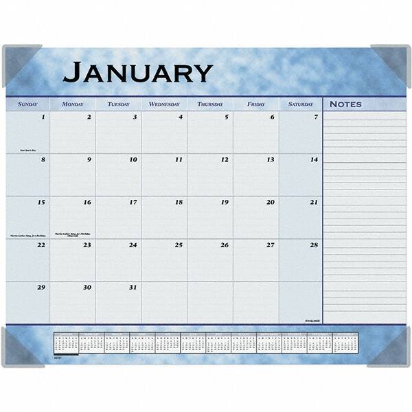 AT-A-GLANCE - 12 Sheet, 22 x 17", Desk Pad Calendar - Slate Blue - Benchmark Tooling