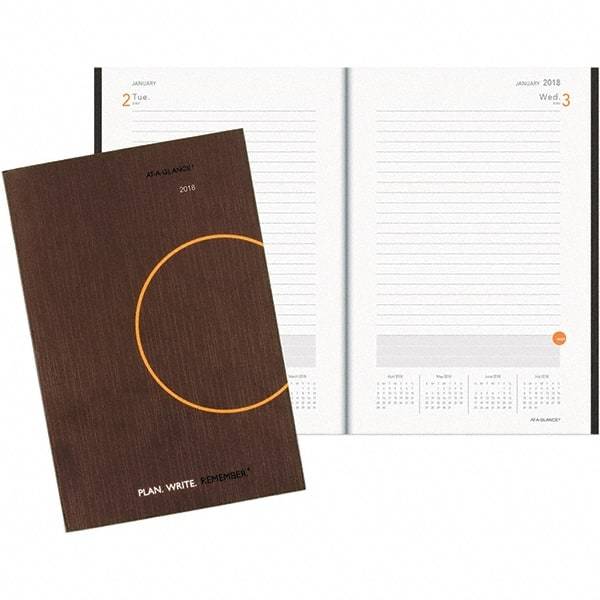 AT-A-GLANCE - 12 Sheet, 6 x 9", Planning Notebook - Dark Gray & Orange - Benchmark Tooling