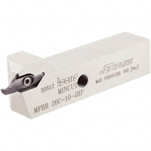 Iscar - GHD, External, Left Hand, 16.5mm Max Depth of Cut, 7 to 10mm Groove Width, Indexable Grooving Tool Holder - GI.., GPV, TIP Insert Compatibility, 25mm Shank Height, 25mm Shank Width, 150mm OAL, Through Coolant - Benchmark Tooling