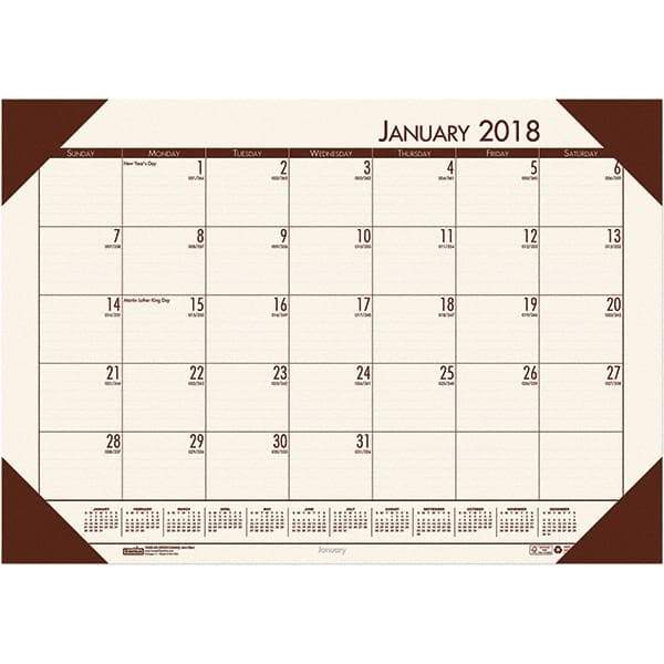 House of Doolittle - 12 Sheet, 22 x 17", Desk Pad Calendar - Moonlight Cream - Benchmark Tooling