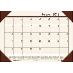 House of Doolittle - 12 Sheet, 22 x 17", Desk Pad Calendar - Moonlight Cream - Benchmark Tooling