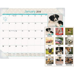 AT-A-GLANCE - 12 Sheet, 22 x 17", Desk Pad Calendar - Puppies - Benchmark Tooling
