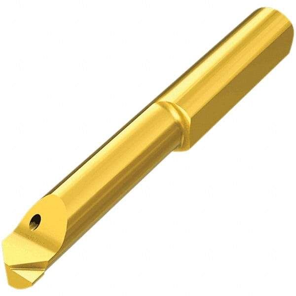 Iscar - 1mm Min Bore Diam, 0.05mm Max Bore Depth, 4mm Shank Diam, Corner Radius & Profile Boring Bar - 0.001" Corner Radius, Left Hand Cut, Solid Carbide, TiCrVN Finish - Exact Industrial Supply