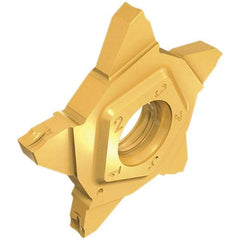 Iscar - 24N247PENTA Grade IC807G, 2.47mm Cutting Width Carbide Grooving Insert - 5mm Max Depth of Cut, 0.2mm Corner Radius, TiAlN/AlTiN/TiN Finish - Benchmark Tooling