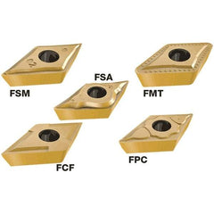 Iscar - DCMT3-1 FPC Grade IC520N Carbide Turning Insert - TiCN/TiN Finish, 55° Diamond, 9.52mm Inscr Circle, 3.97mm Thick, 0.4mm Corner Radius - Benchmark Tooling