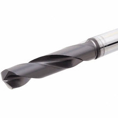 Iscar - 5.9mm 140° Solid Carbide Jobber Drill - TiAlN Finish, Right Hand Cut, Spiral Flute, Straight Shank, 66mm OAL, Standard Point - Benchmark Tooling