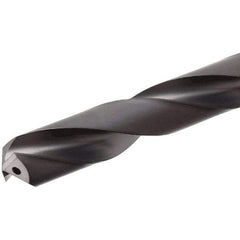 Iscar - 8.5mm 140° Solid Carbide Jobber Drill - TiAlN Finish, Right Hand Cut, Spiral Flute, Straight Shank, 103mm OAL, Standard Point - Benchmark Tooling