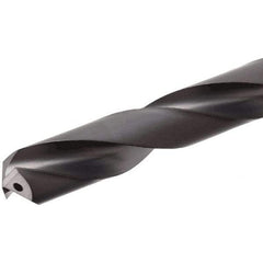 Iscar - 7.7mm 140° Solid Carbide Jobber Drill - TiAlN Finish, Right Hand Cut, Spiral Flute, Straight Shank, 91mm OAL, Standard Point - Benchmark Tooling
