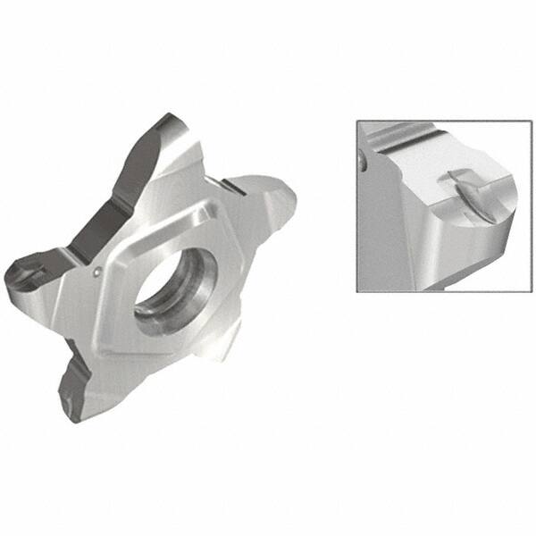 Iscar - 24N400PENTA Grade IC908, 4mm Cutting Width Carbide Grooving Insert - 6.25mm Max Depth of Cut, 2mm Corner Radius, TiAlN Finish - Benchmark Tooling