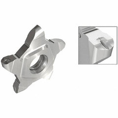 Iscar - 24N400PENTA Grade IC908, 4mm Cutting Width Carbide Grooving Insert - 6.25mm Max Depth of Cut, 2mm Corner Radius, TiAlN Finish - Benchmark Tooling