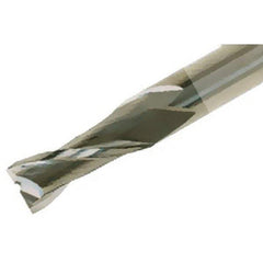 Iscar - 4mm, 12mm LOC, 4mm Shank Diam, 50mm OAL, 2 Flute, Solid Carbide Square End Mill - Single End, Uncoated, Spiral Flute, 30° Helix, Right Hand Cut, Right Hand Flute - Benchmark Tooling