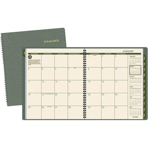 AT-A-GLANCE - 24 Sheet, 9 x 11", Monthly Planner - Green - Benchmark Tooling