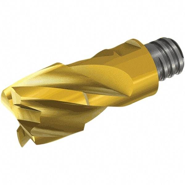 Iscar - MM EFCB Grade IC908 Carbide End Milling Tip Insert - TiAlN/TiN Finish, 4 Flutes, 14mm Cutting Diam, 11.5mm Depth of Cut, 28mm Extension - Benchmark Tooling