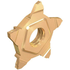 Iscar - 24N39PENTA Grade IC908, 0.2mm Cutting Width Carbide Grooving Insert - 0.24mm Corner Radius, TiAlN Finish - Benchmark Tooling