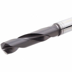 Iscar - 9.1mm 140° Solid Carbide Jobber Drill - TiAlN Finish, Right Hand Cut, Spiral Flute, Straight Shank, 89mm OAL, Standard Point - Benchmark Tooling