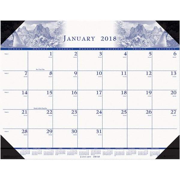 House of Doolittle - 12 Sheet, 22 x 17", Desk Pad Calendar - Nature - Benchmark Tooling