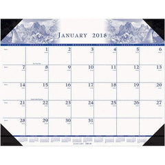 House of Doolittle - 12 Sheet, 22 x 17", Desk Pad Calendar - Nature - Benchmark Tooling