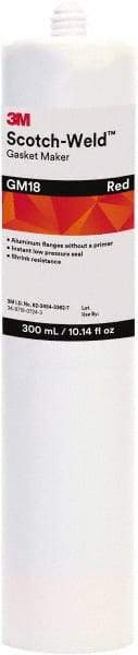 3M - 10.58 oz Cartridge Red Dimethacrylate Ester Anaerobic Gasket Marker - 65 to 300°F Operating Temp, 24 hr Full Cure Time - Benchmark Tooling