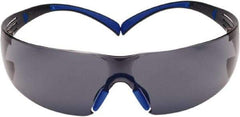 3M - Gray Lenses, Frameless Safety Glasses - Anti-Fog, Blue/Gray Frame, Size Universal, Wrap Around - Benchmark Tooling