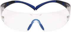 3M - Clear Lenses, Frameless Safety Glasses - Anti-Fog, Blue/Gray Frame, Size Universal, Wrap Around - Benchmark Tooling