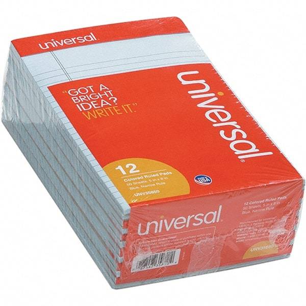 UNIVERSAL - 50 Sheet, 5 x 8", Narrow Note Pad - Blue - Benchmark Tooling