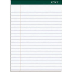 TOPS - 100 Sheet, 8-1/2 x 11-3/4", Narrow Docket Ruled Pad - White - Benchmark Tooling