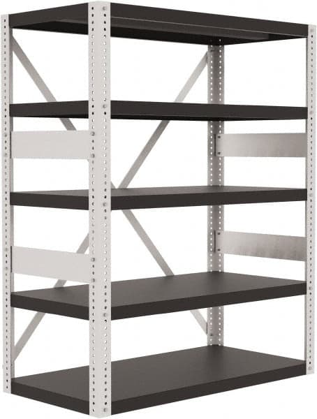 Valley Craft - 4 Shelf Starter Open Steel Shelving - 10,000 Lb Capacity, 48" Wide x 60" High x 24" Deep, Gray - Benchmark Tooling