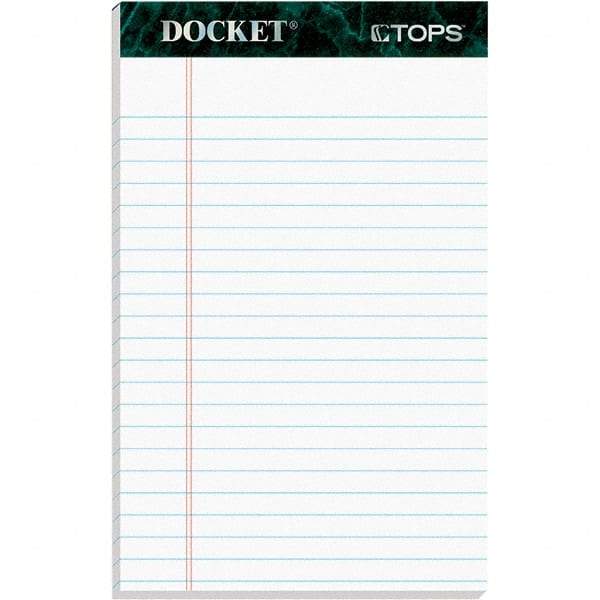 TOPS - 50 Sheet, 5 x 8", Legal/Wide (Style) Perforated Style Ruled Pads - White - Benchmark Tooling