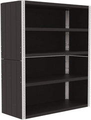 Valley Craft - 4 Shelves, 10,000 Lb Capacity, Enclosed Shelving - 60" Wide x 24" Deep x 72" High, Gray - Benchmark Tooling